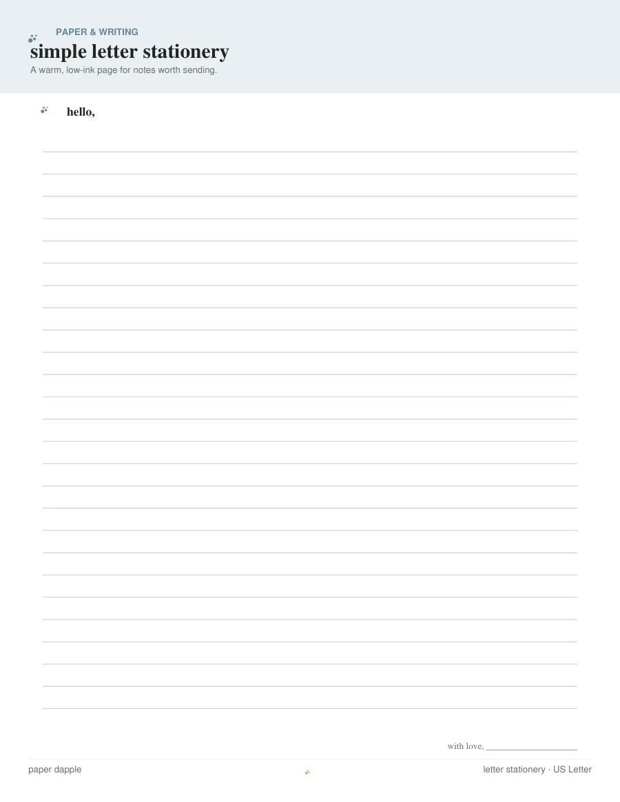 Preview of Simple letter stationery