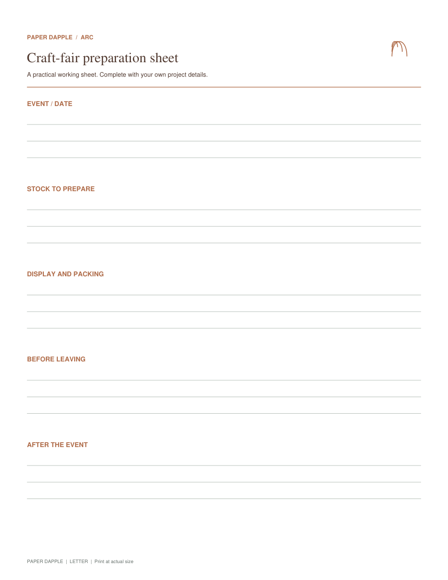 Preview of Craft fair booth checklist