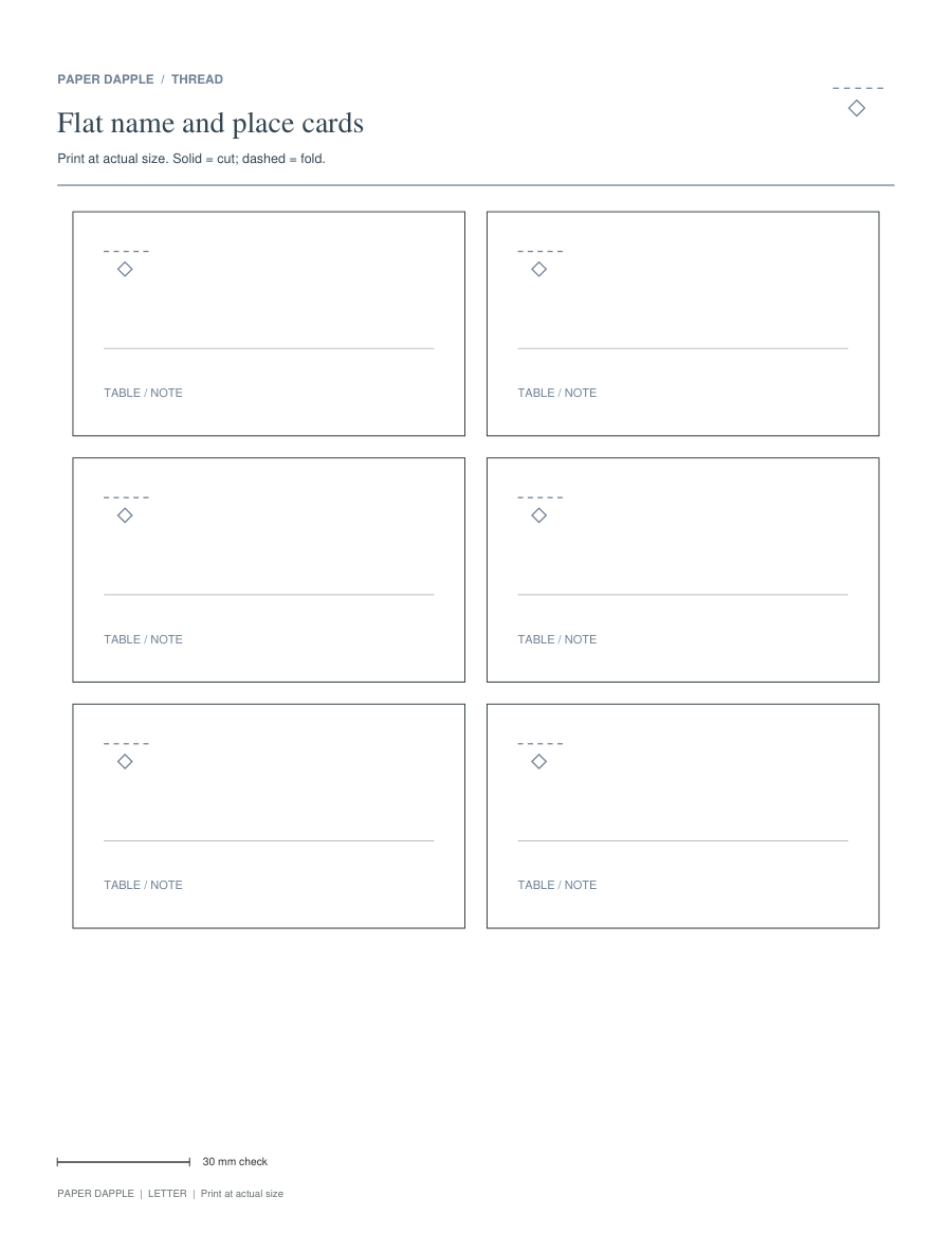 Preview of Flat place cards