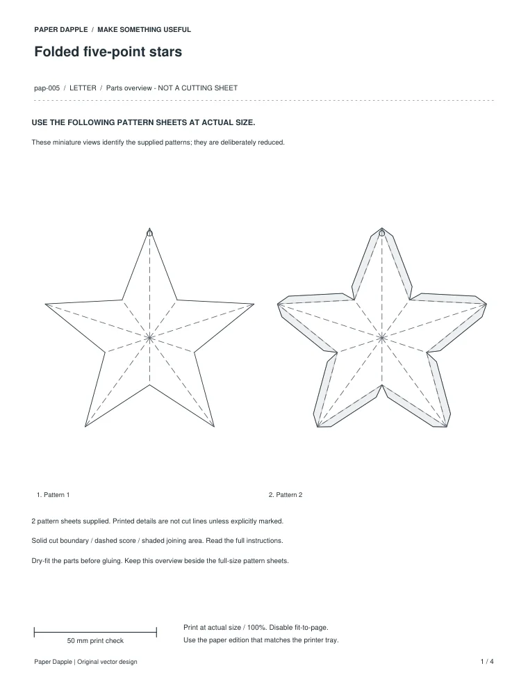 Preview of Folded five-point stars