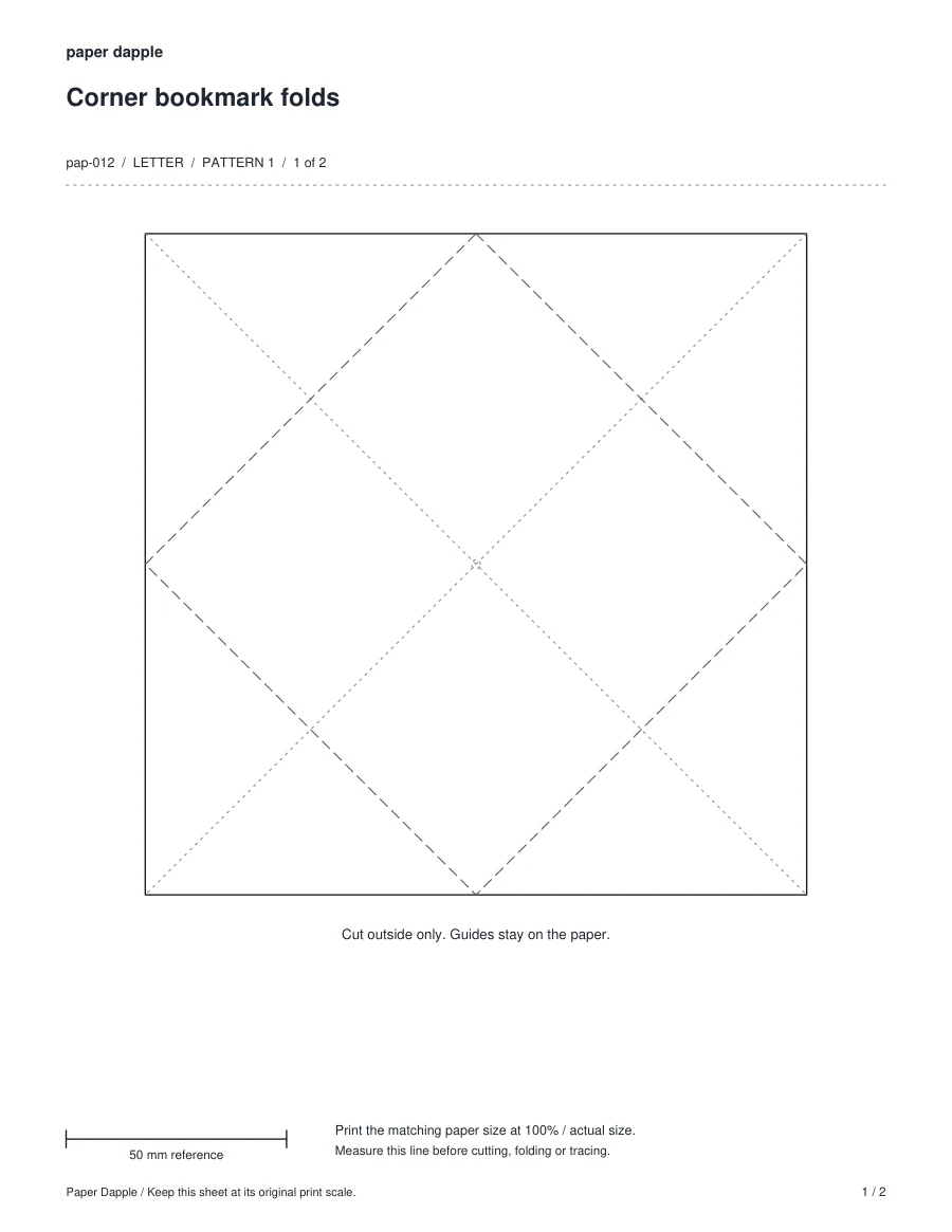 Preview of Corner bookmark folds