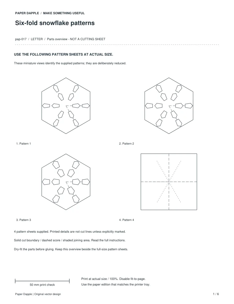 Preview of Six-fold snowflake patterns