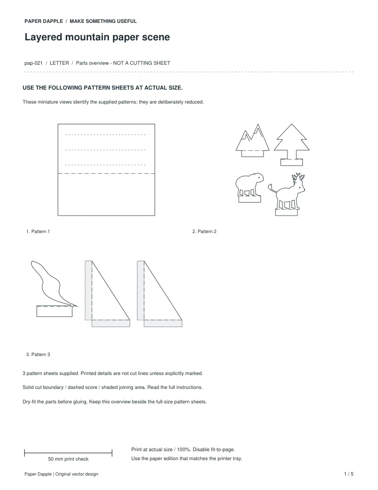 Preview of Layered mountain paper scene