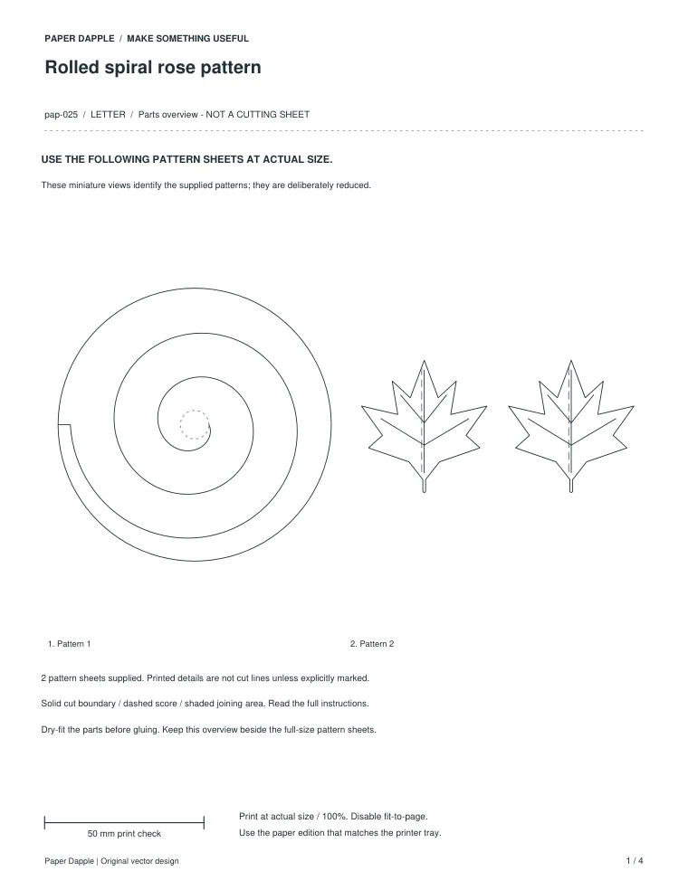 Preview of Rolled spiral rose pattern