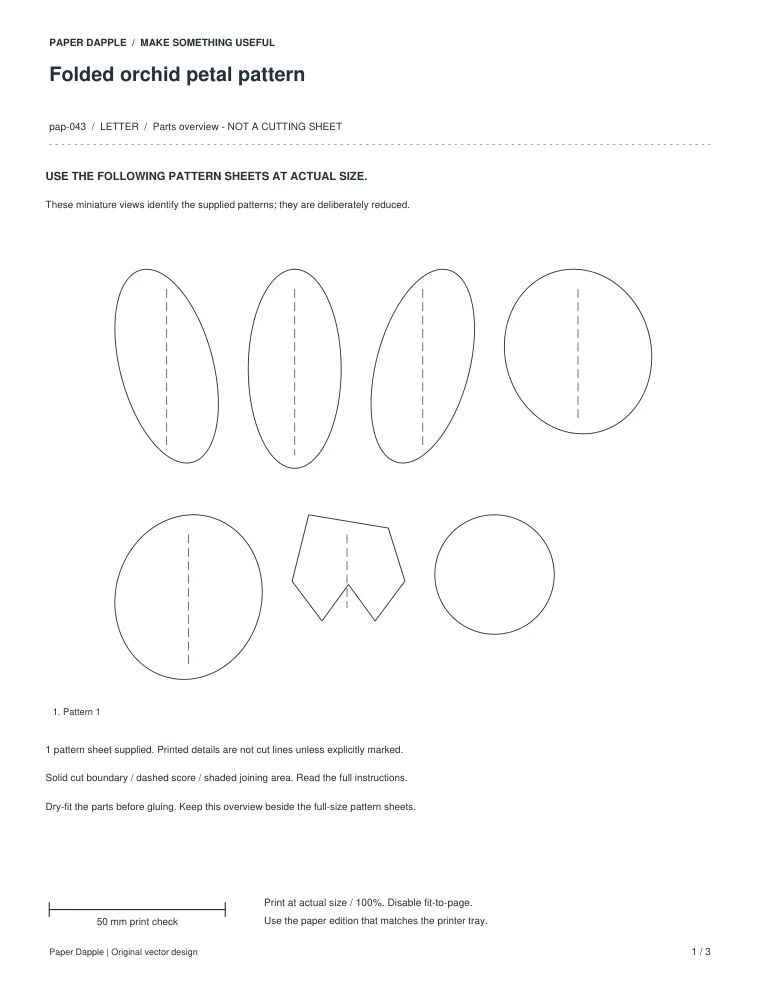Preview of Folded orchid petal pattern