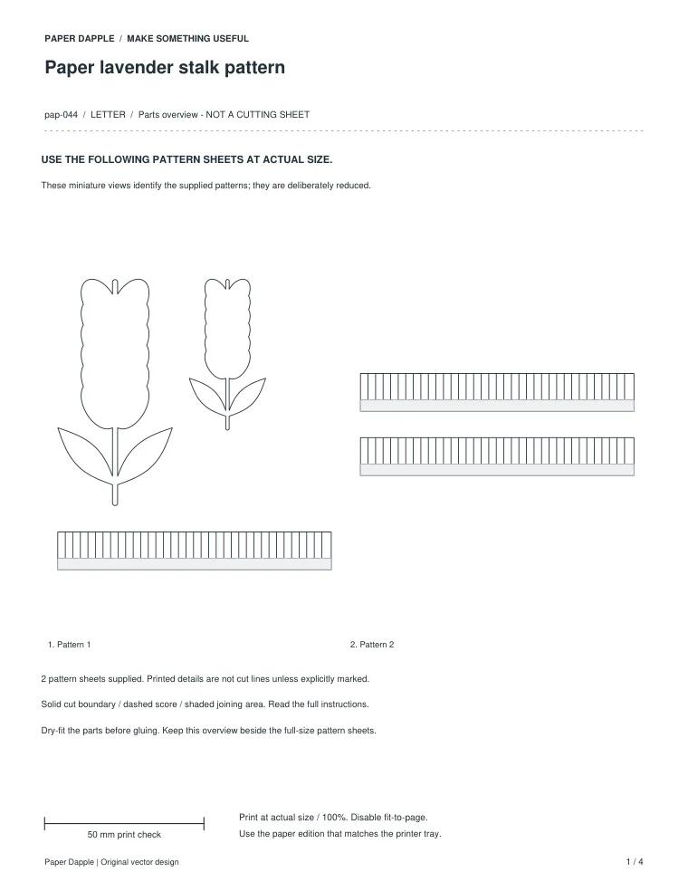 Preview of Paper lavender stalk pattern