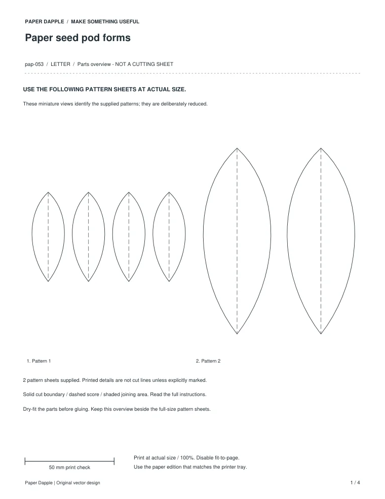 Preview of Paper seed pod forms