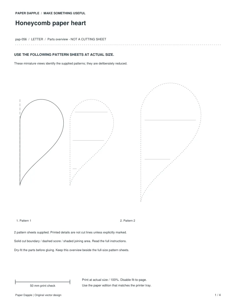 Preview of Honeycomb paper heart