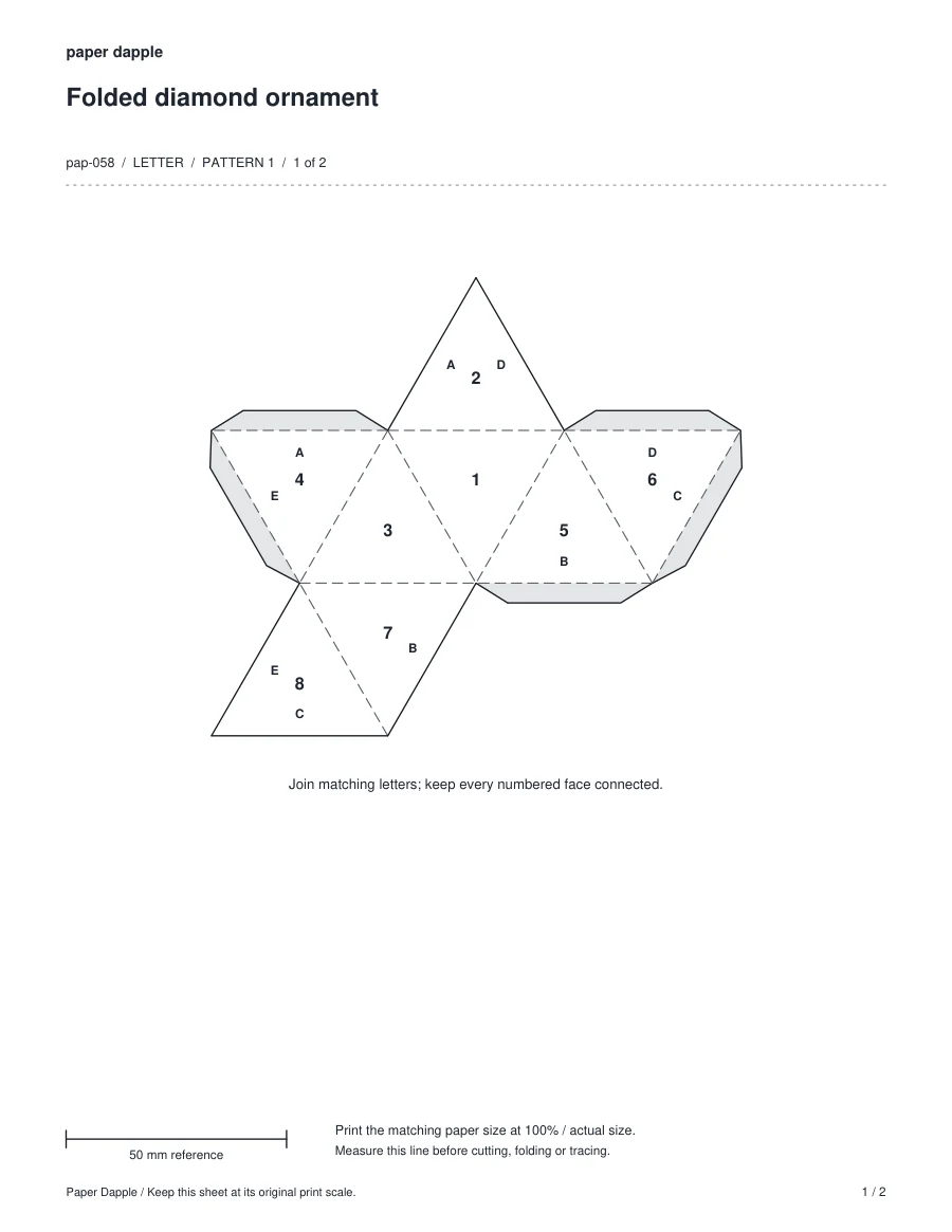 Preview of Folded diamond ornament