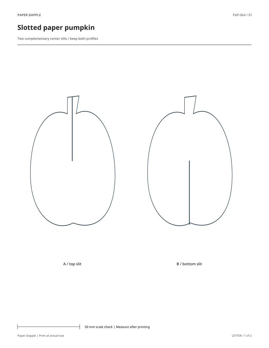 Preview of Slotted paper pumpkin