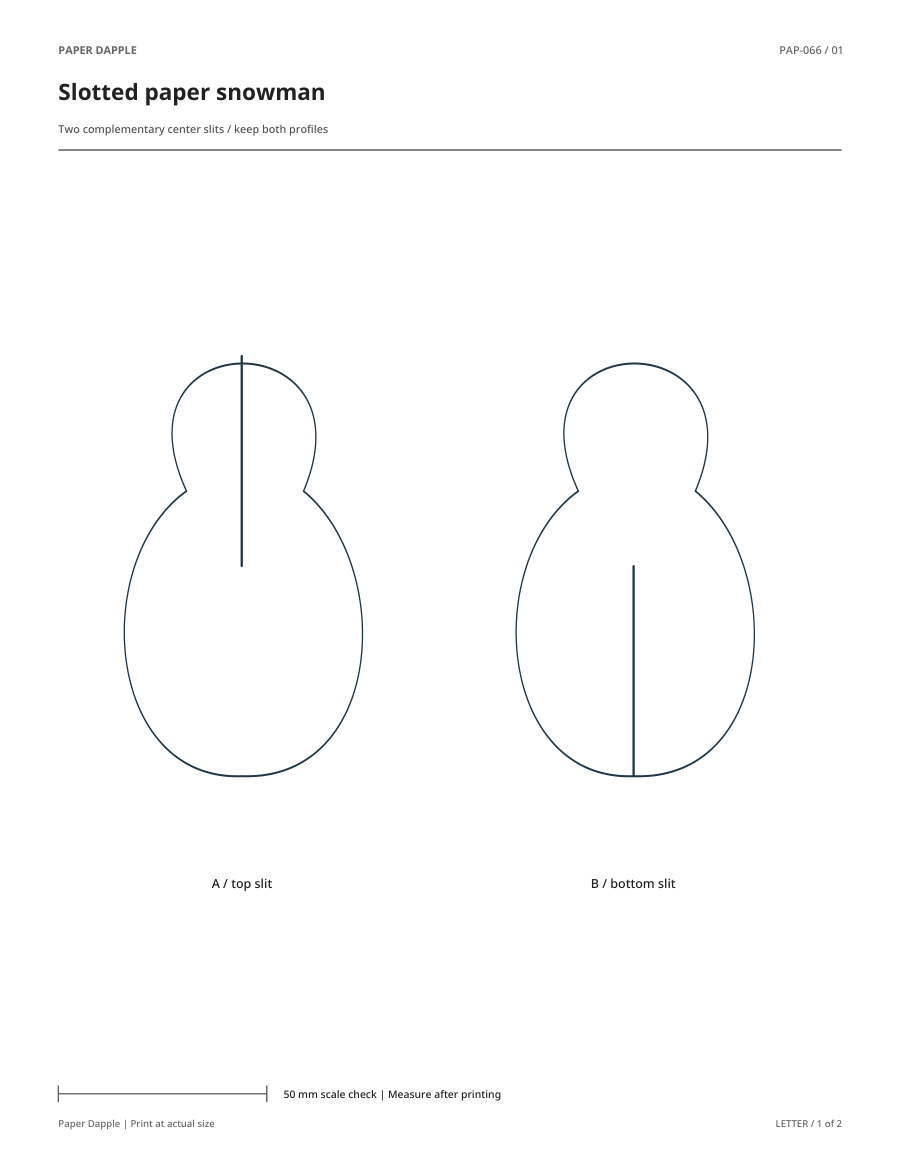 Preview of Slotted paper snowman