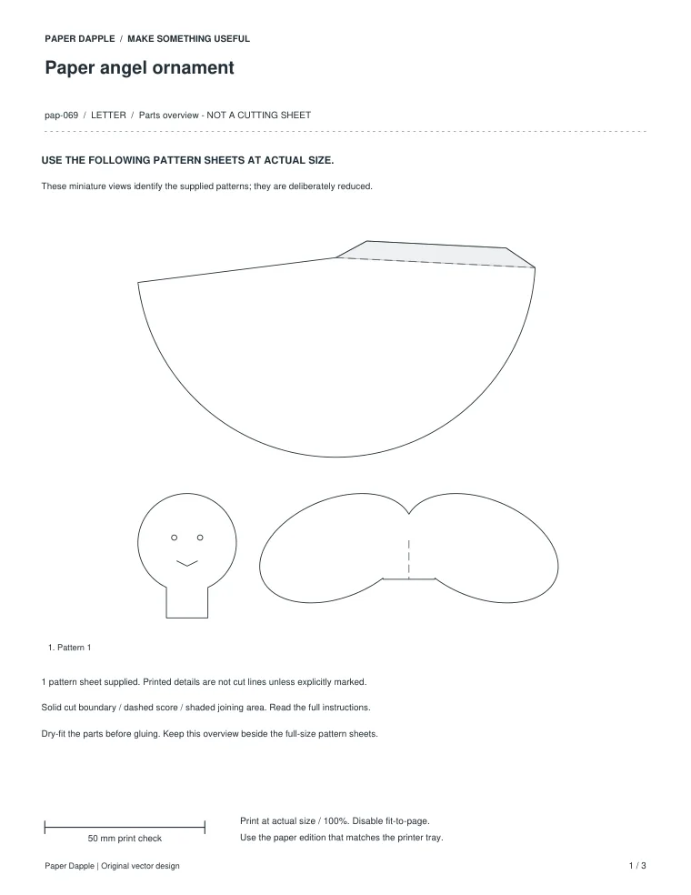 Preview of Paper angel ornament
