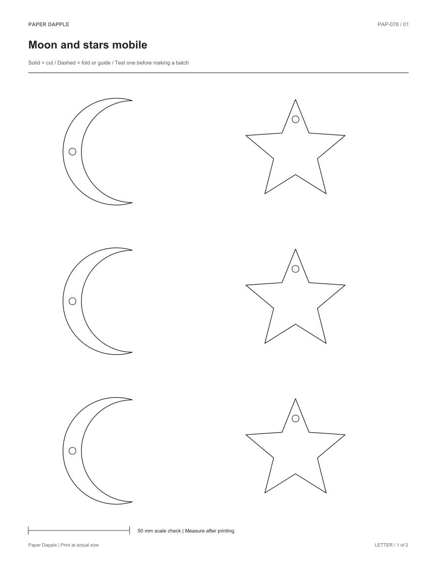 Preview of Moon and stars mobile