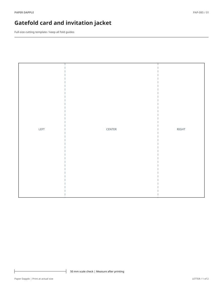 Preview of Gatefold card and invitation jacket