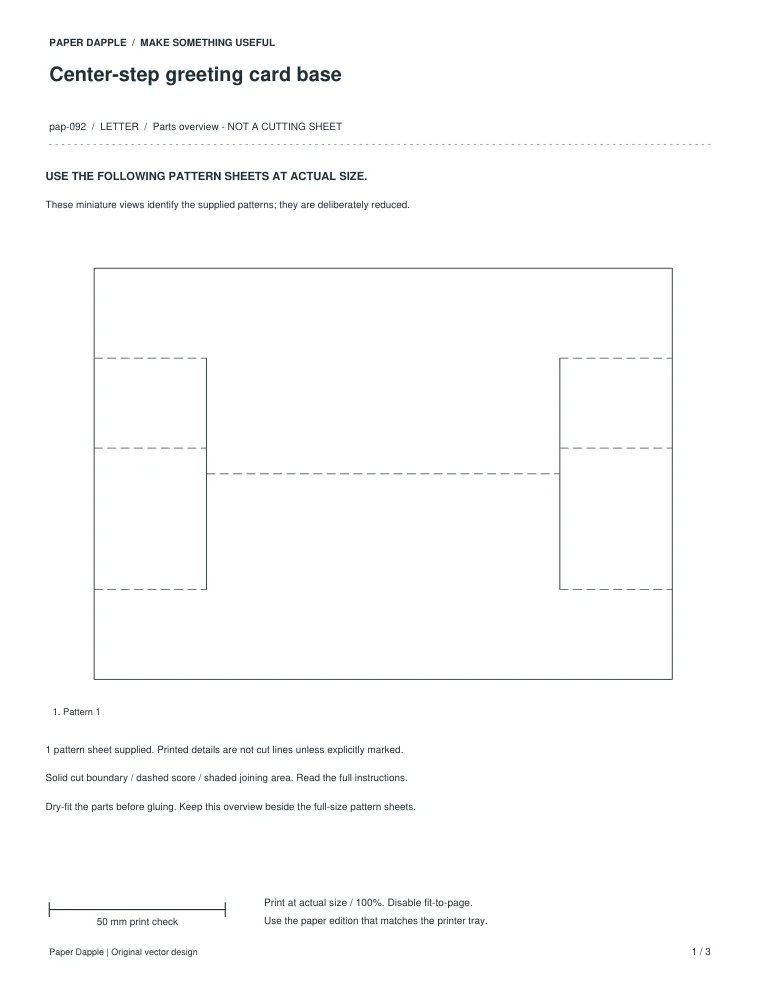 Preview of Center-step greeting card base