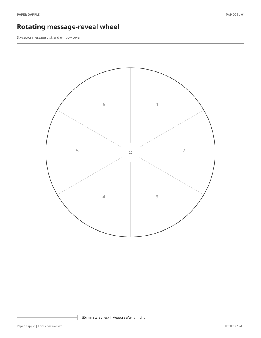 Preview of Rotating message-reveal wheel