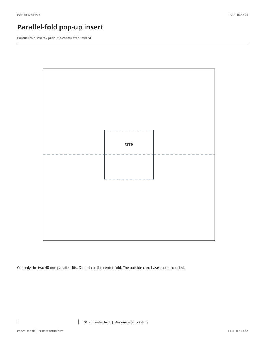 Preview of Parallel-fold pop-up insert