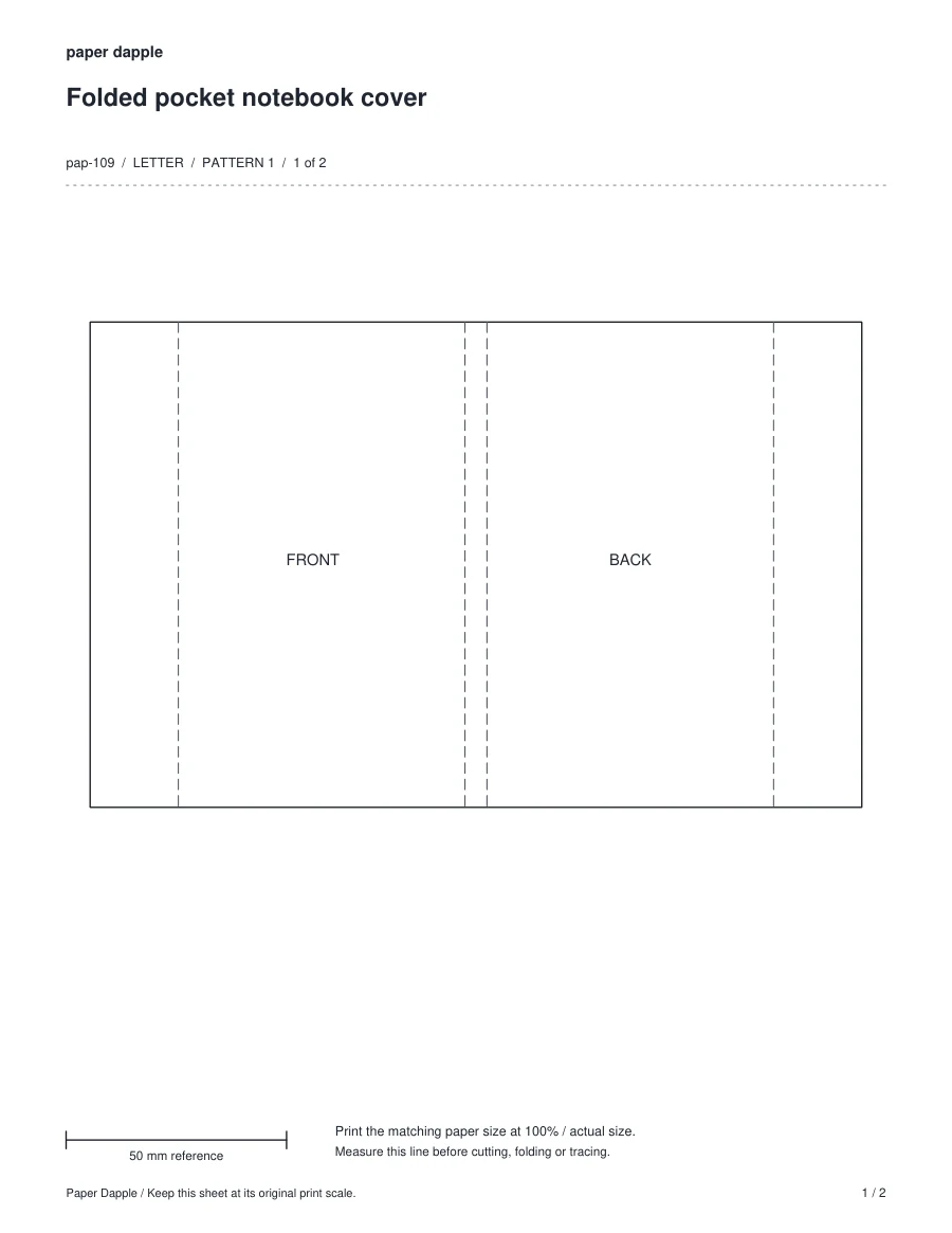 Preview of Folded pocket notebook cover