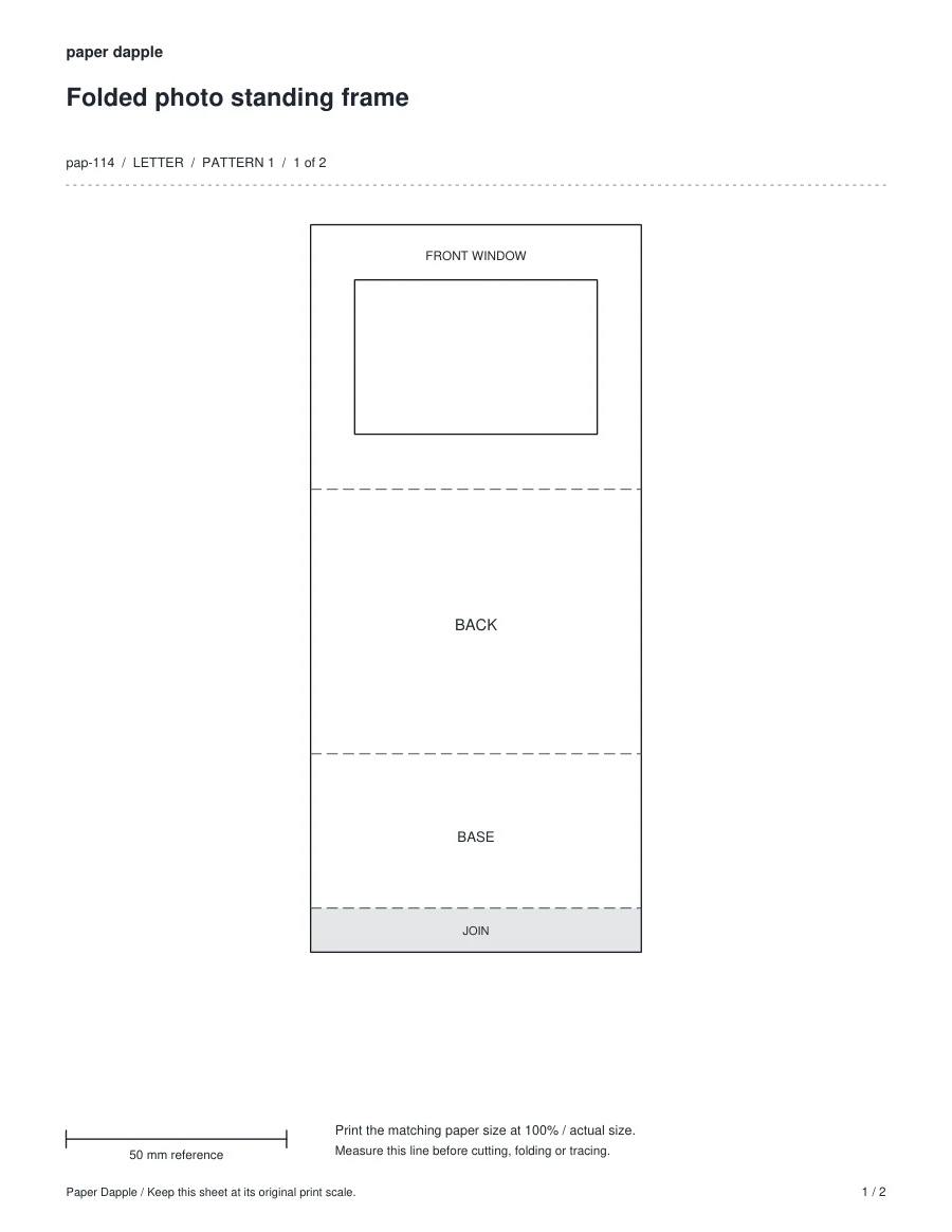 Preview of Folded photo standing frame