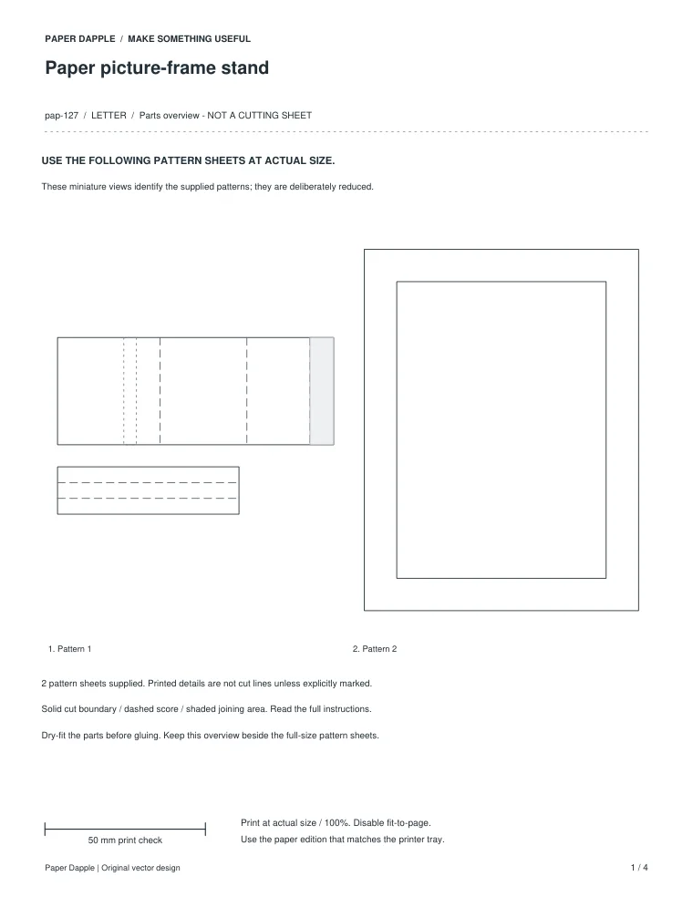 Preview of Paper picture-frame stand