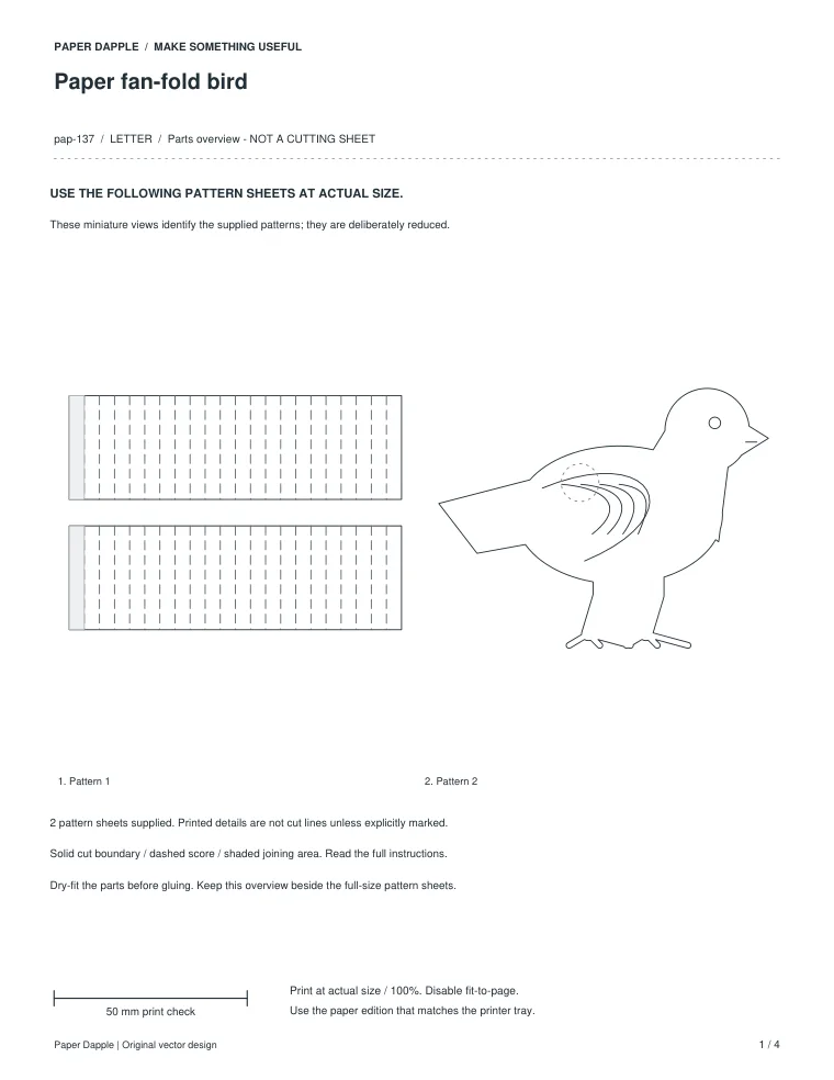 Preview of Paper fan-fold bird
