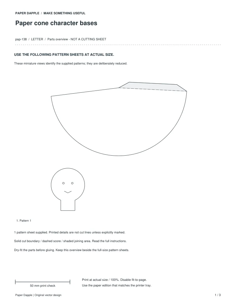 Preview of Paper cone character bases