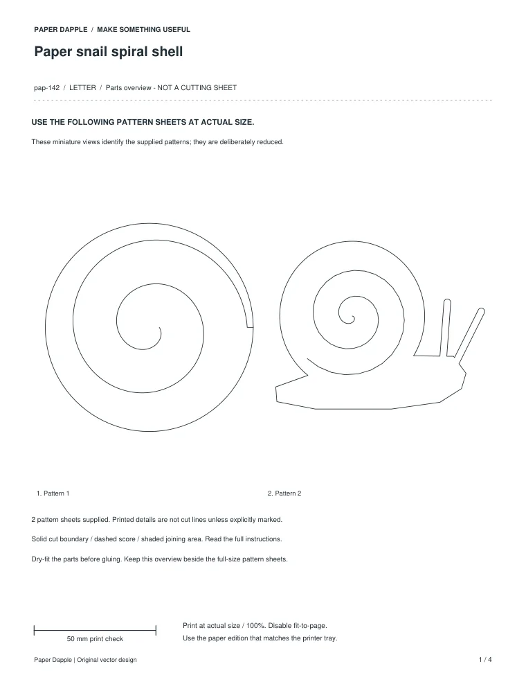 Preview of Paper snail spiral shell