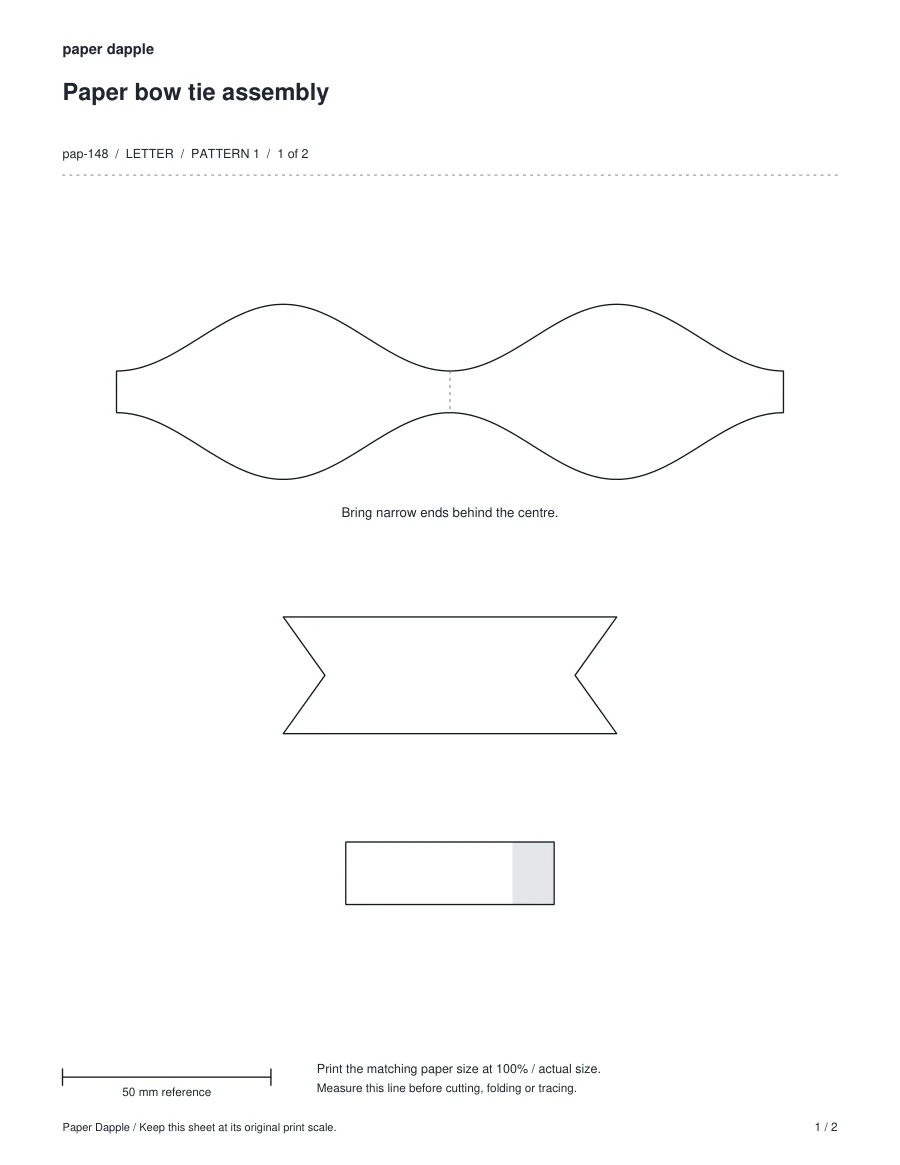 Preview of Paper bow tie assembly