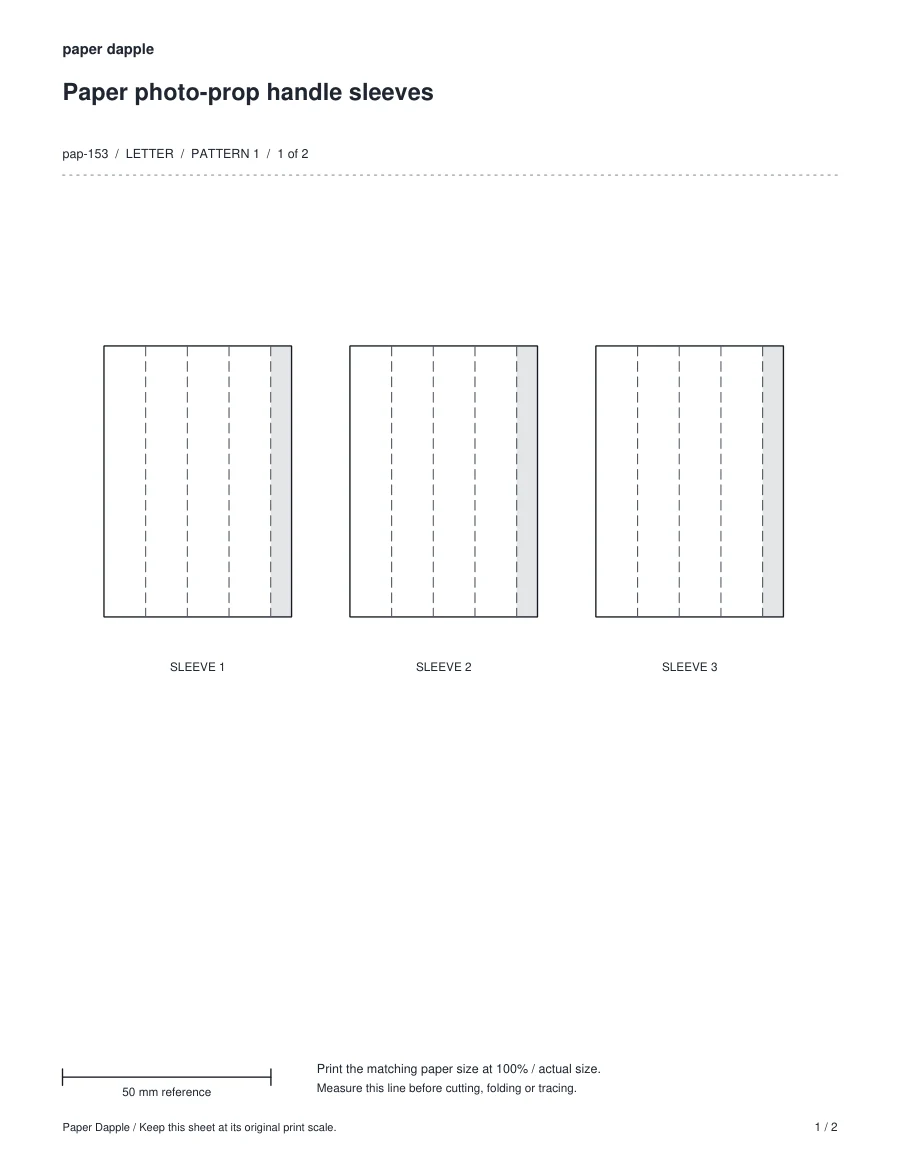 Preview of Paper photo-prop handle sleeves