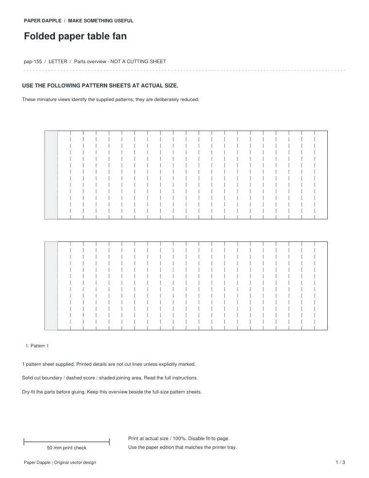 Preview of Folded paper table fan