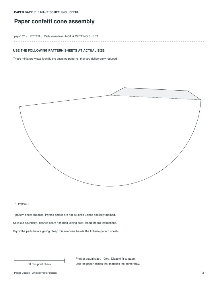 Preview of Paper confetti cone assembly
