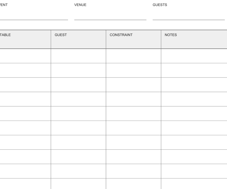 Preview of Seating-plan worksheet