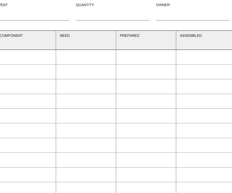 Preview of Favor assembly worksheet