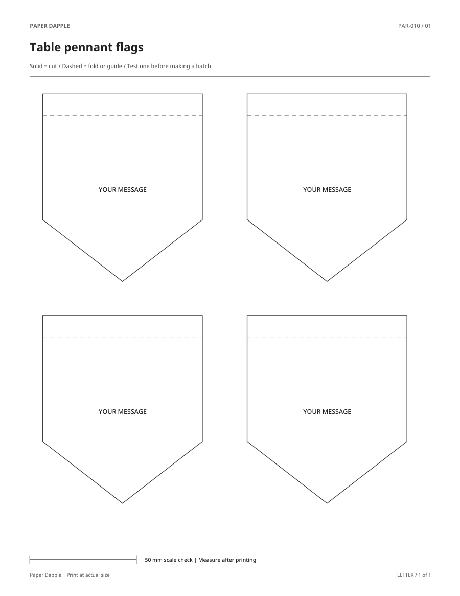 Preview of Table pennant flags