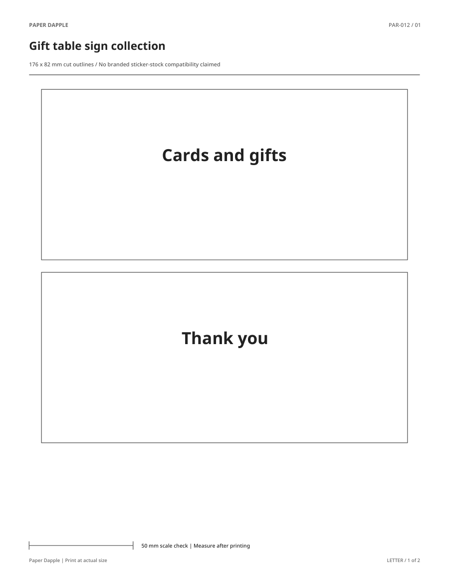 Preview of Gift table sign collection