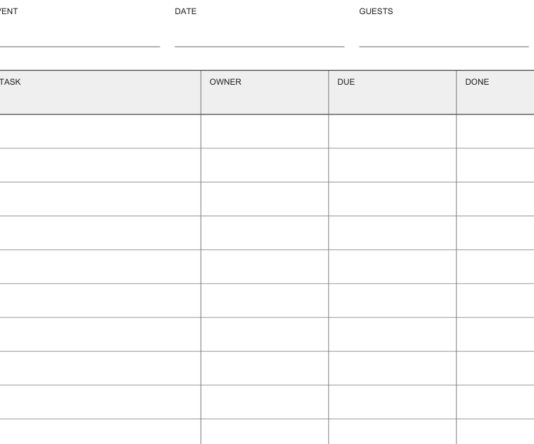 Preview of Dinner party hosting planner