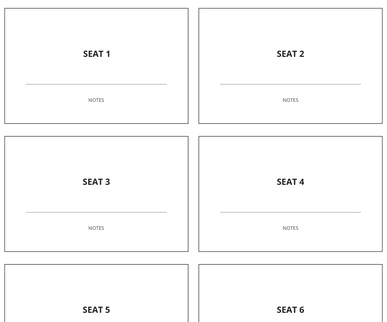 Preview of Long-table seat number cards
