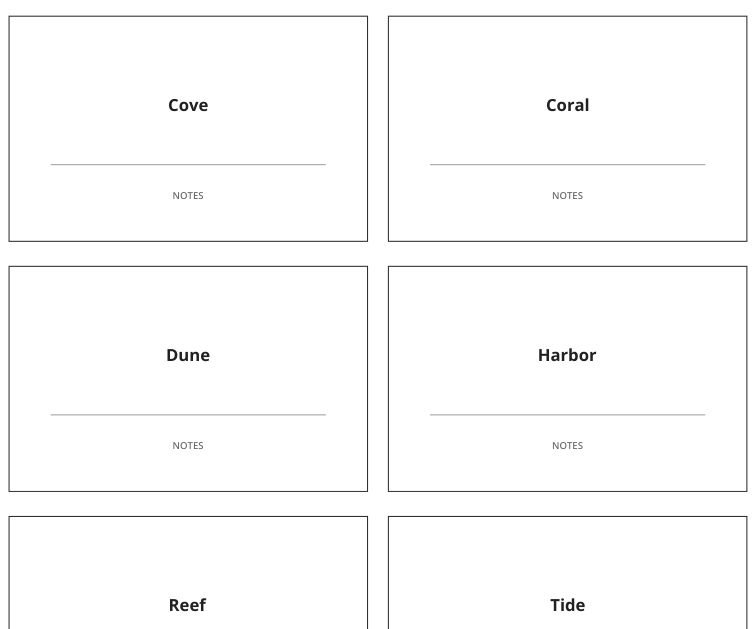 Preview of Coastal table name cards