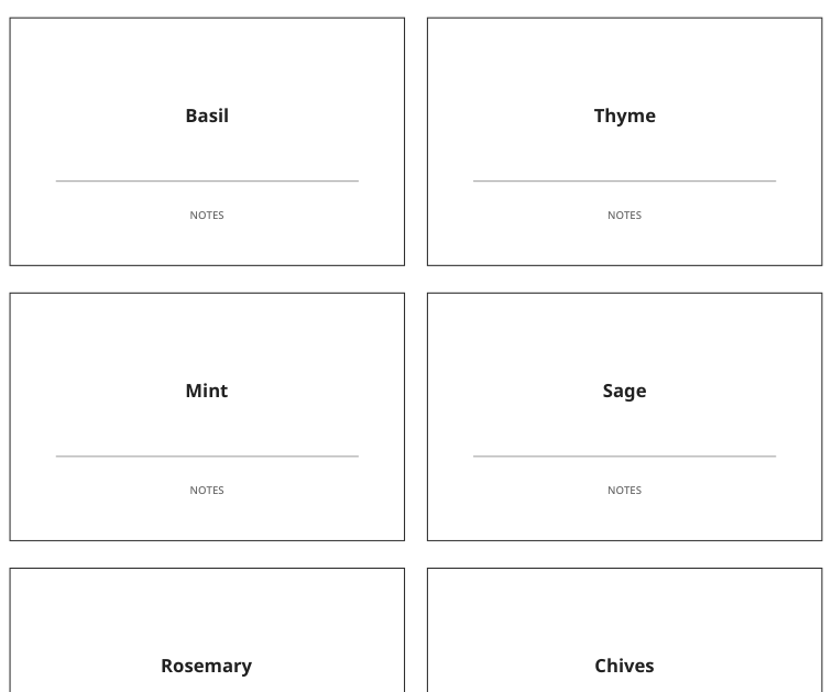 Preview of Herb-garden table name cards