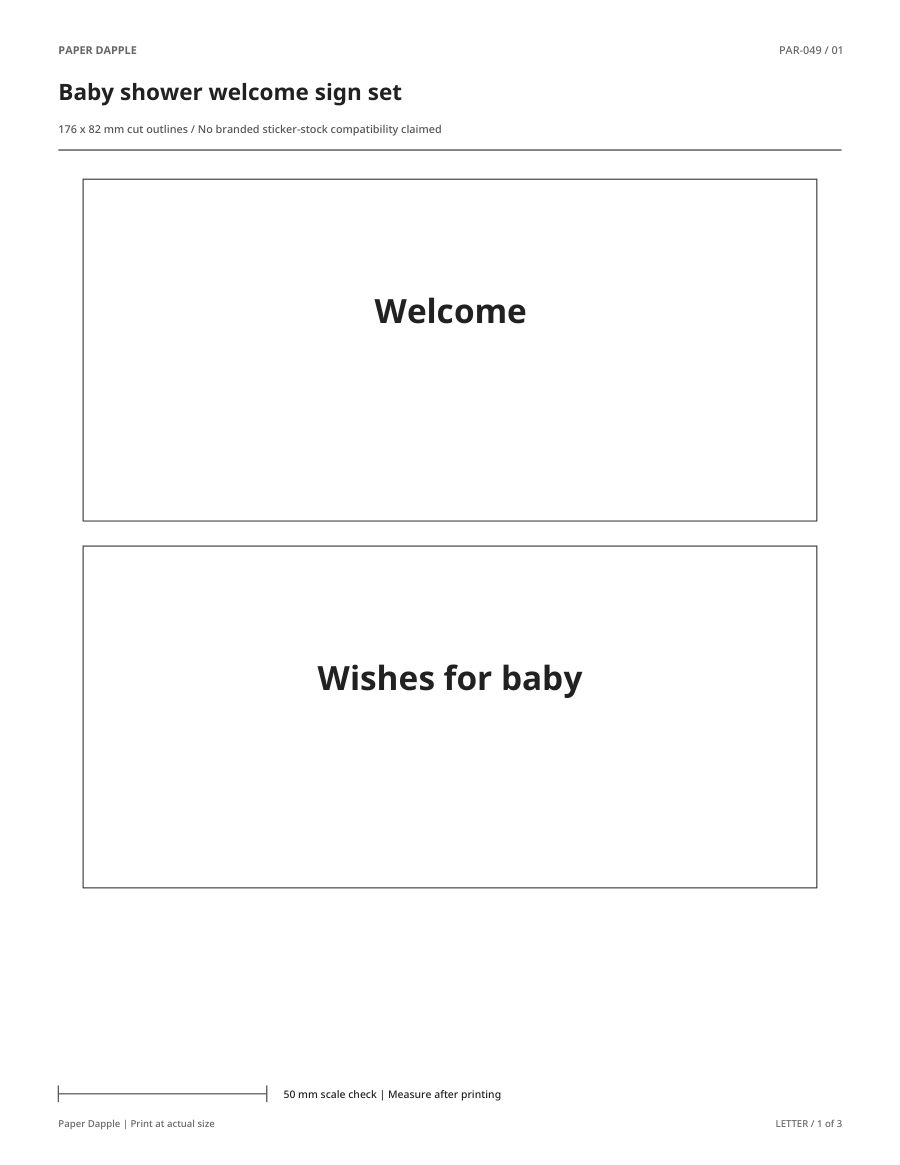 Preview of Baby shower welcome sign set