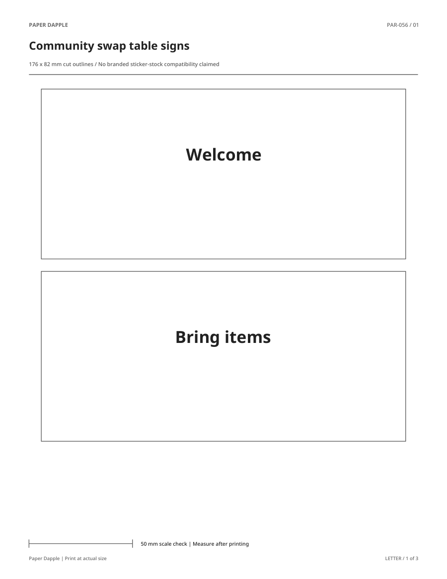 Preview of Community swap table signs