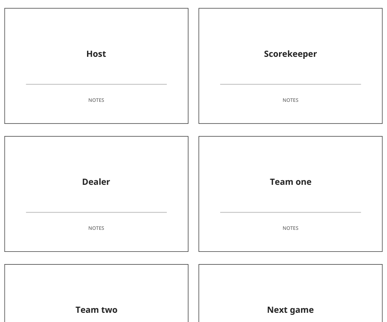 Preview of Game-night role cards