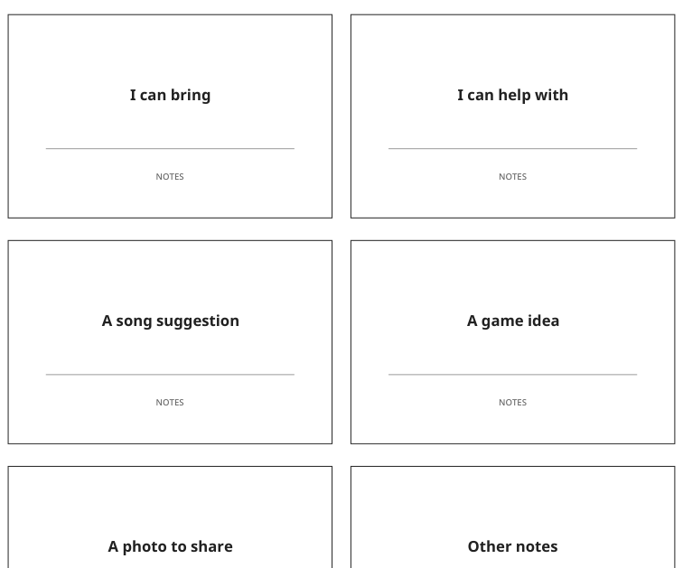 Preview of Guest contribution cards