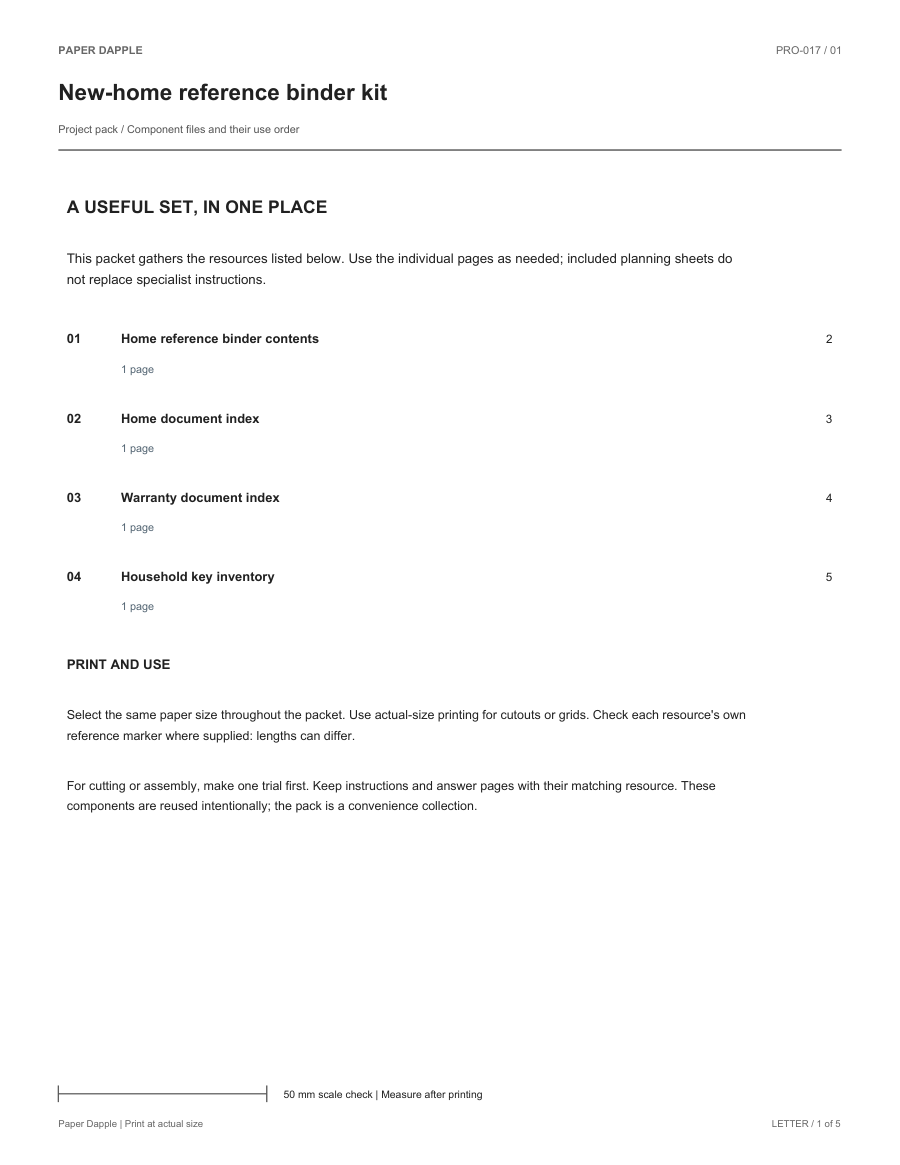 Preview of New-home reference binder kit