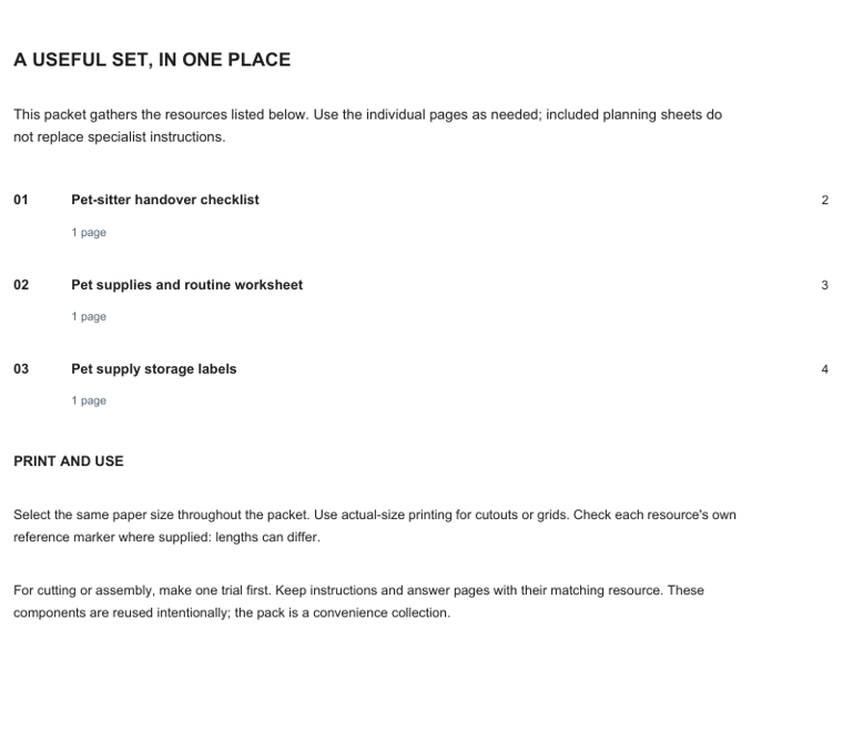 Preview of Pet-sitter handover kit