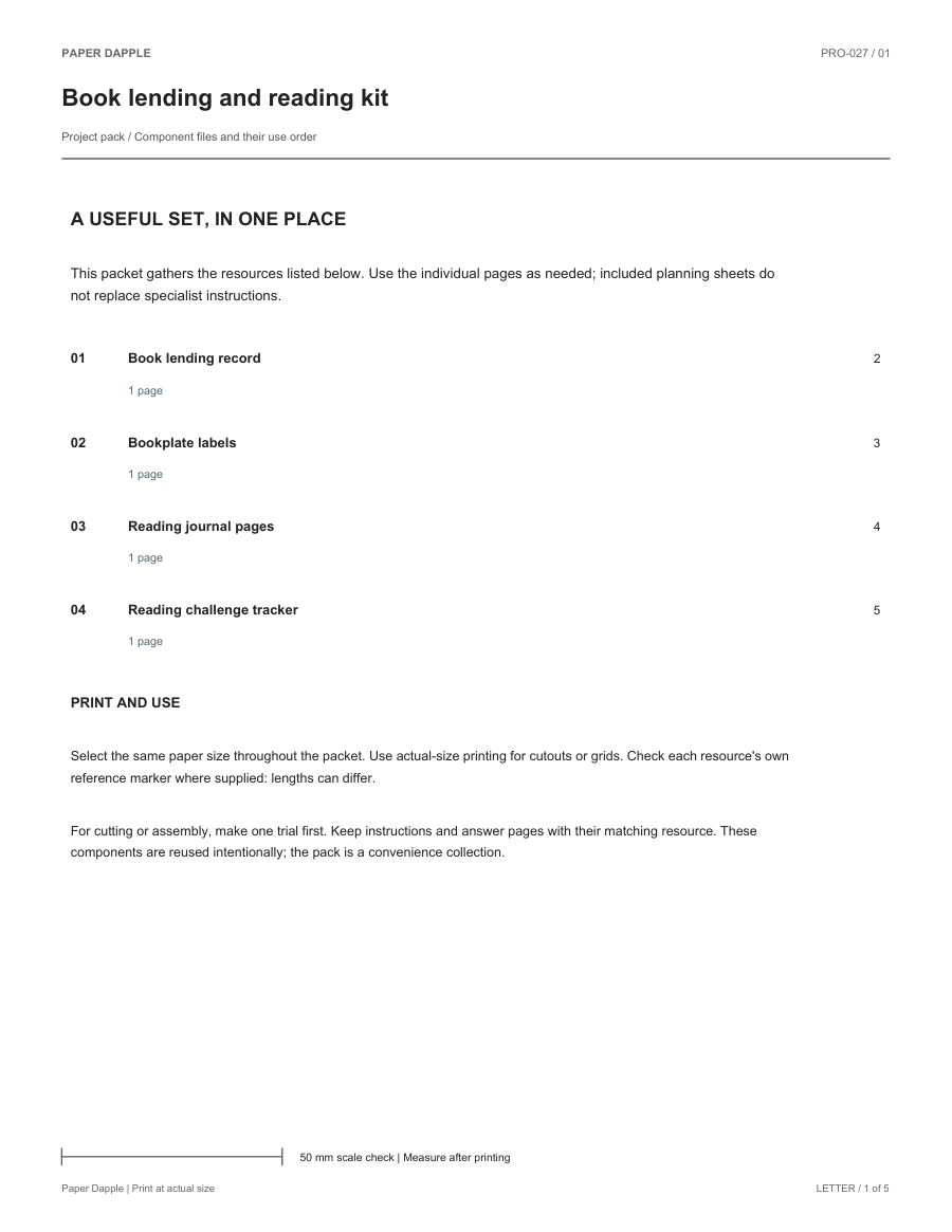 Preview of Book lending and reading kit
