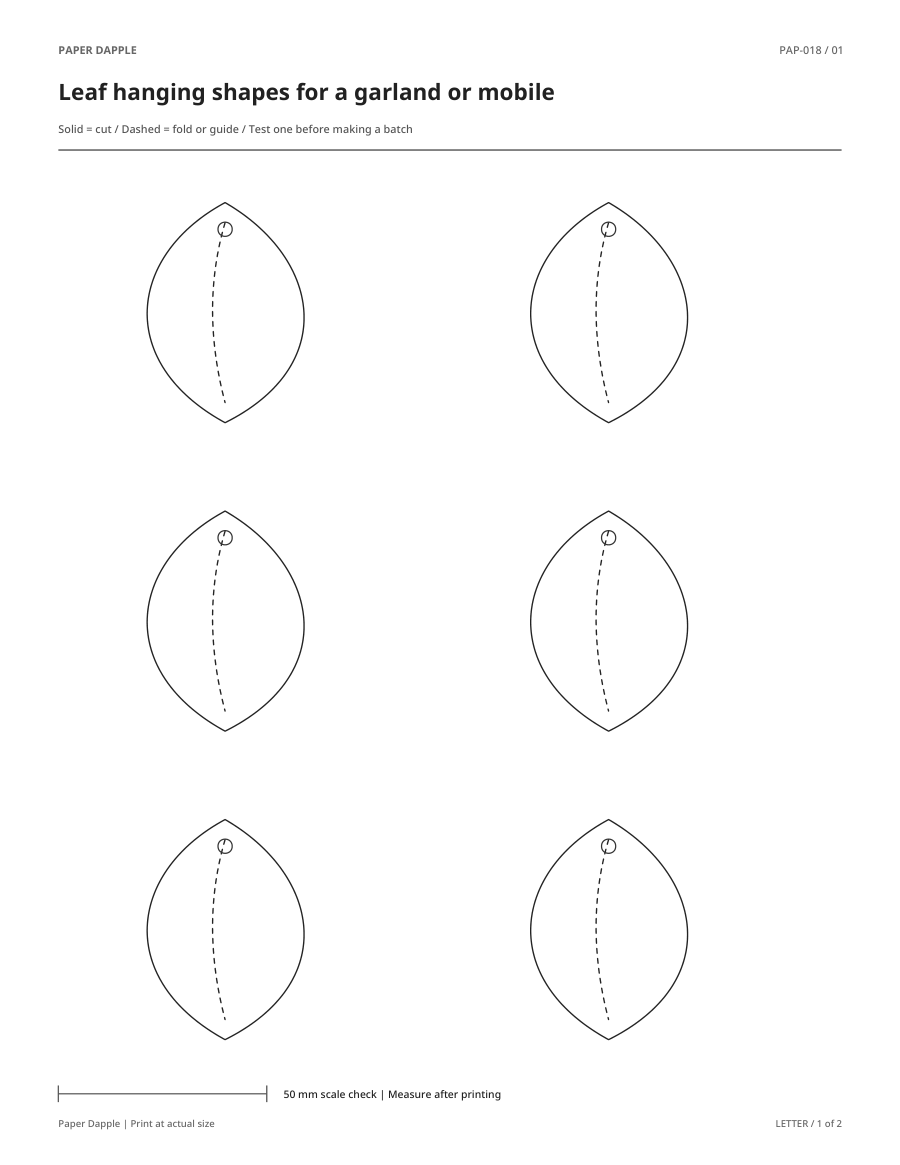 Preview of Leaf hanging shapes for a garland or mobile