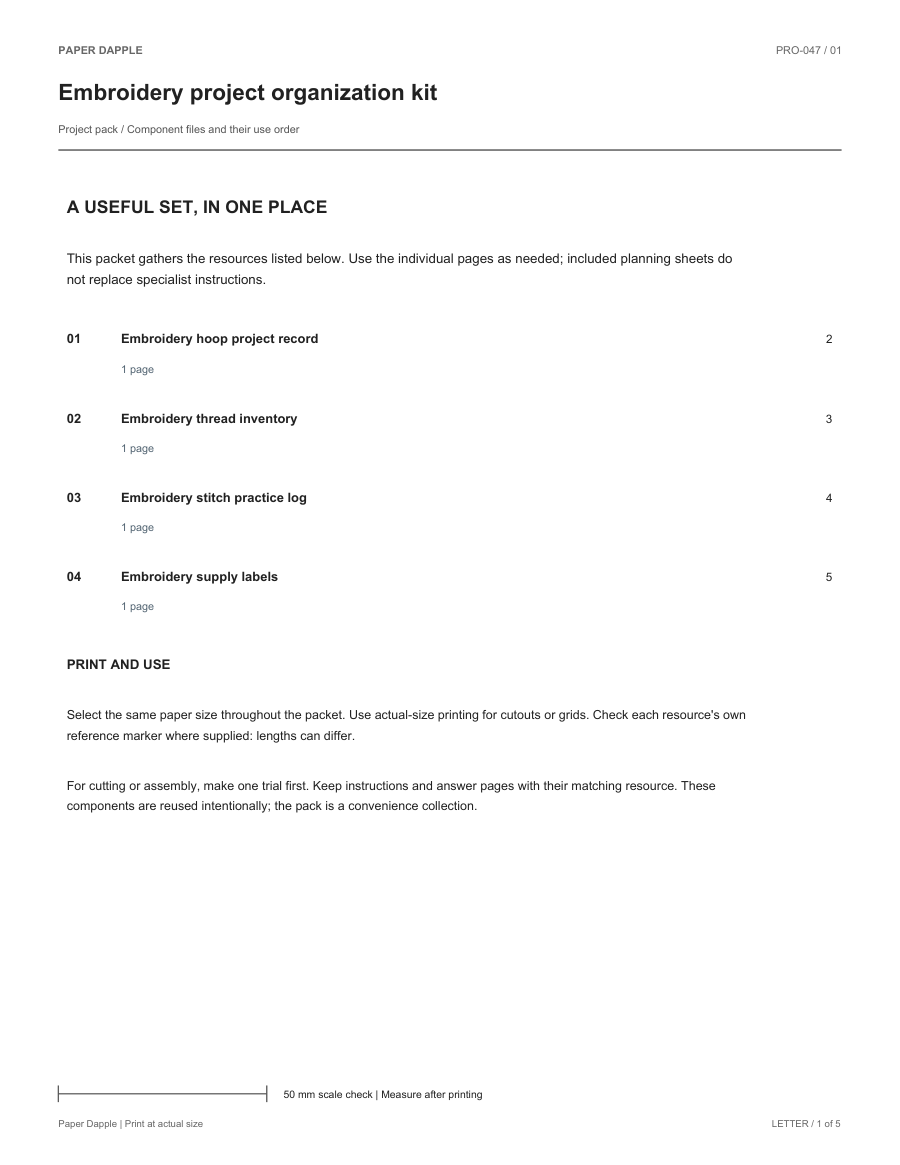Preview of Embroidery project organization kit