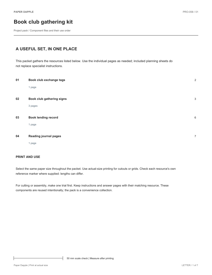 Preview of Book club gathering kit