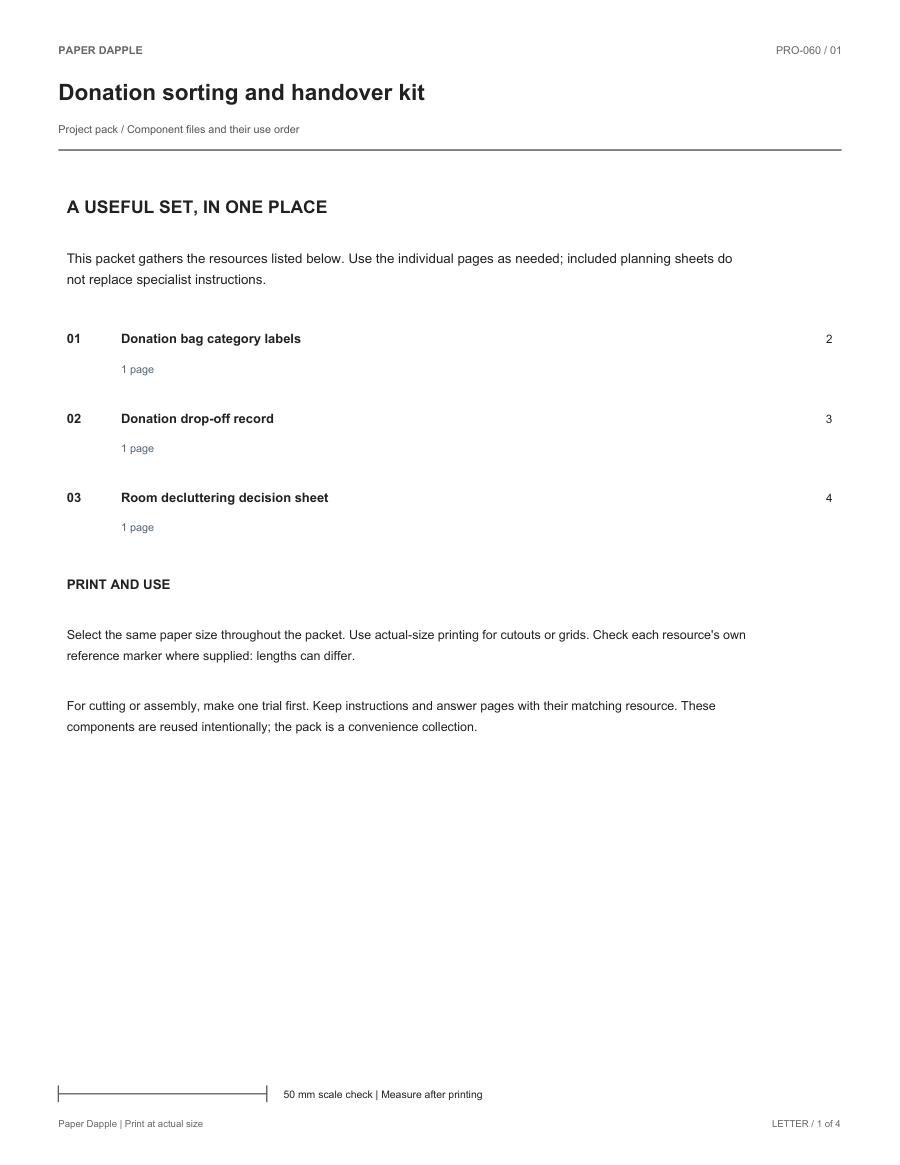 Preview of Donation sorting and handover kit